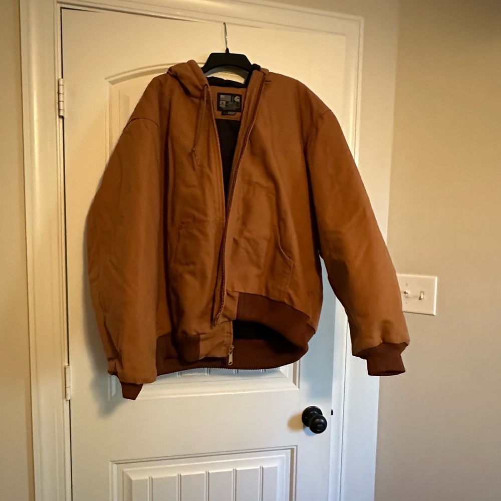 Carhartt Brown Hooded Bomber Jacket